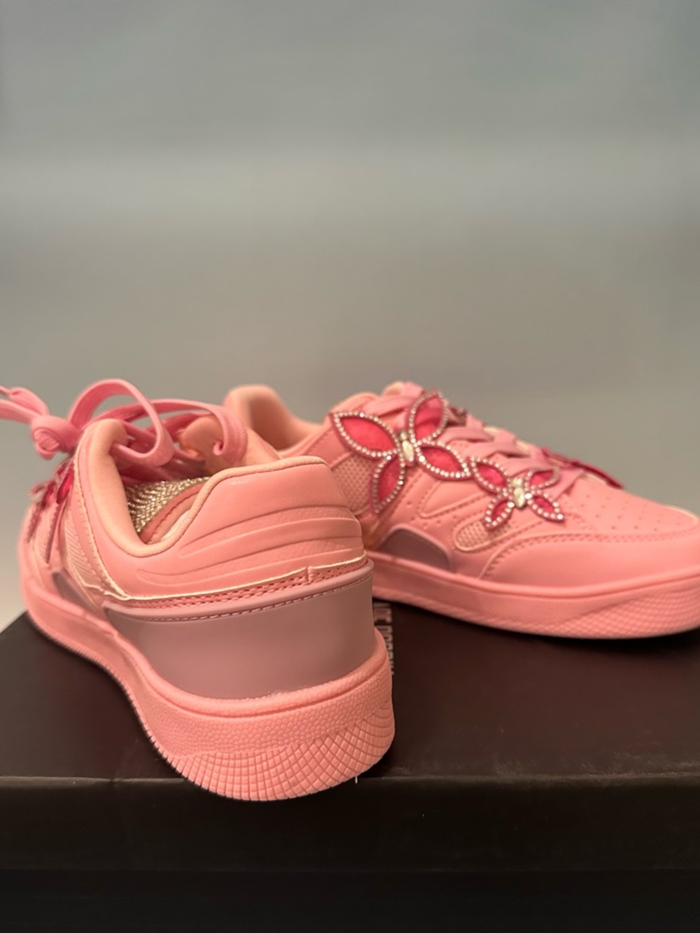 Cape Robbin Pink Rhinestone Butterfly Platform Sneakers - Picture 2 of 4
